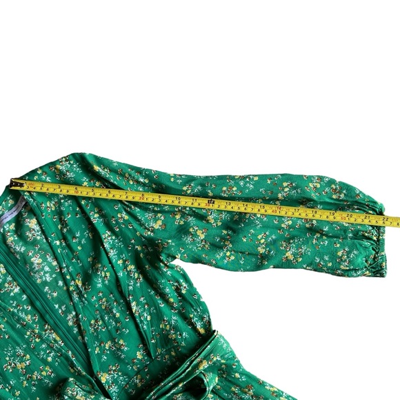 FAITHFULL The Brand Margot Cap Estel Ditsy Floral Dress Sz M 6 Kelly Green - Picture 10 of 11